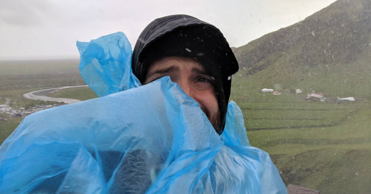 A photo of me seeing a waterfall in Iceland – the reality isn't as Instagramy as people on Instagram make it out to be.