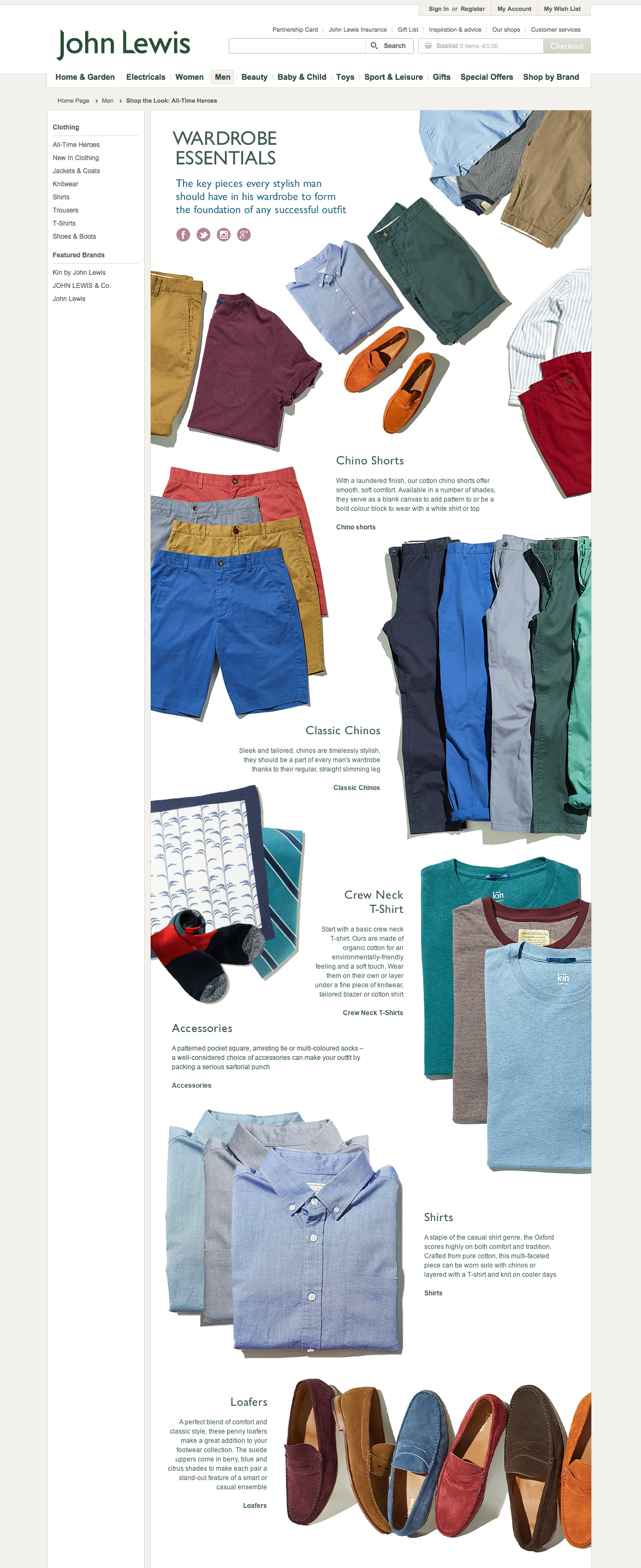 John Lewis page design