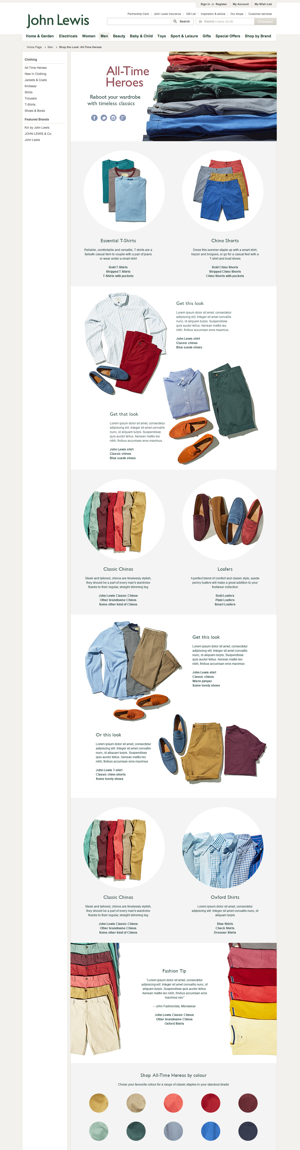 John Lewis page design