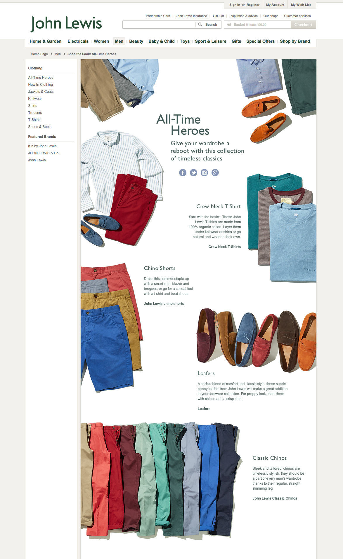 John Lewis page design