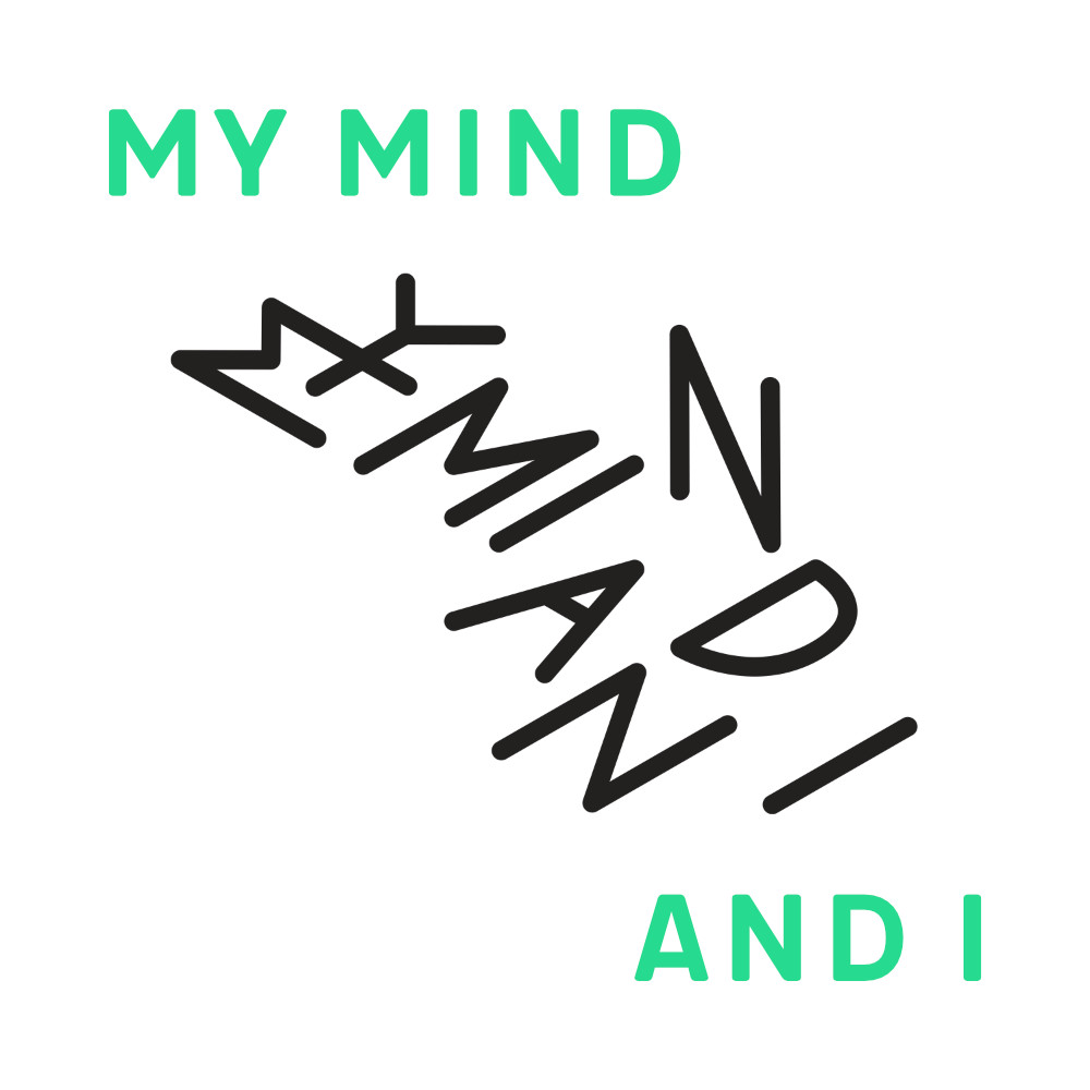 Exploration design for a logo for a mental health podcast. It uses scattered letters.