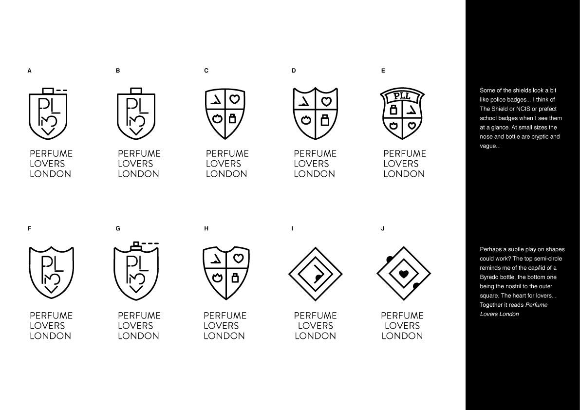 Perfume Lovers London logo refinement