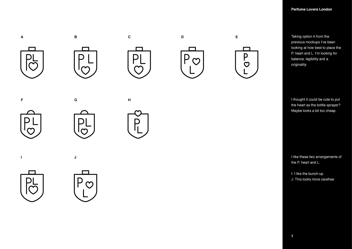 Perfume Lovers London logo refinement
