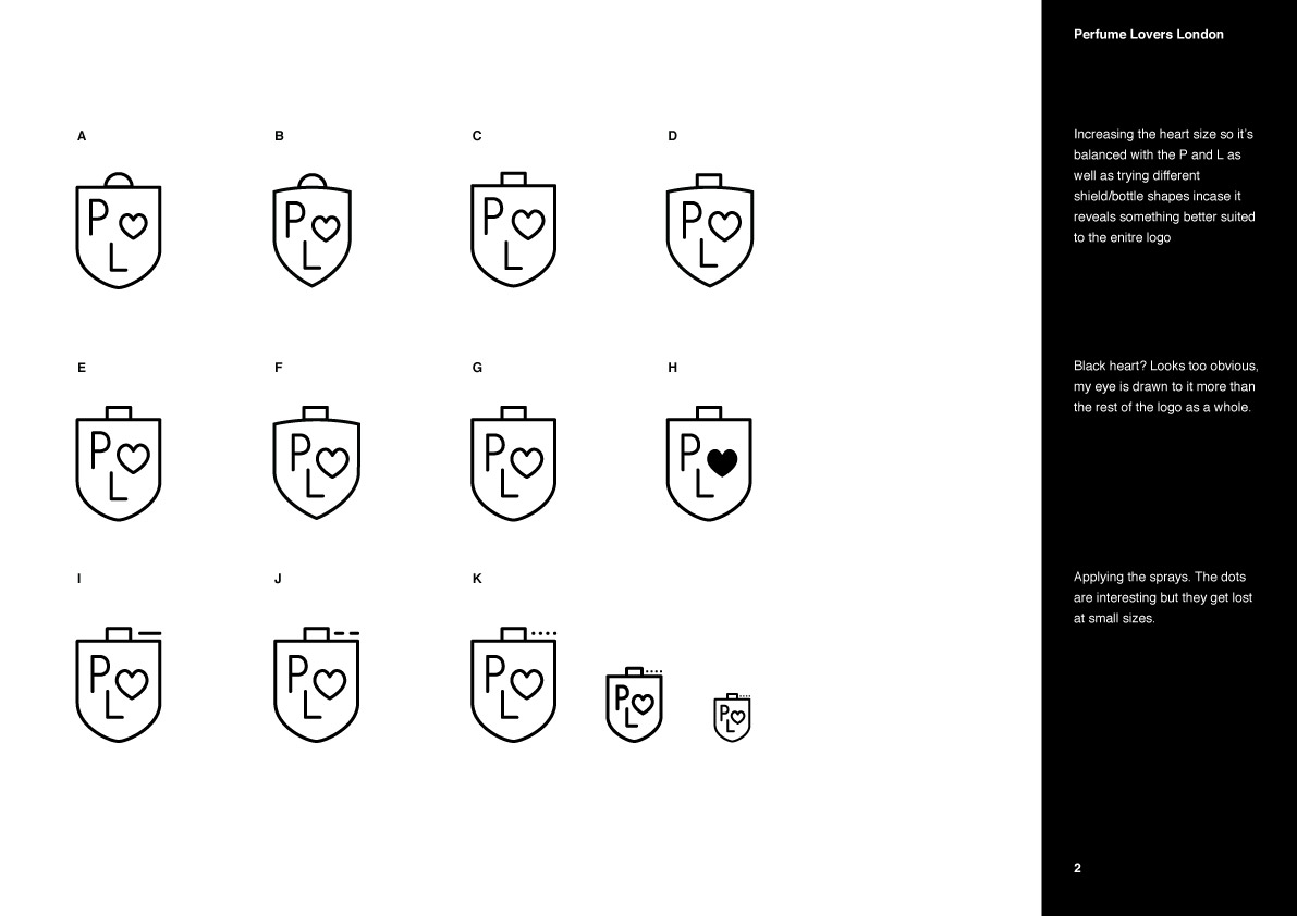 Perfume Lovers London logo refinement