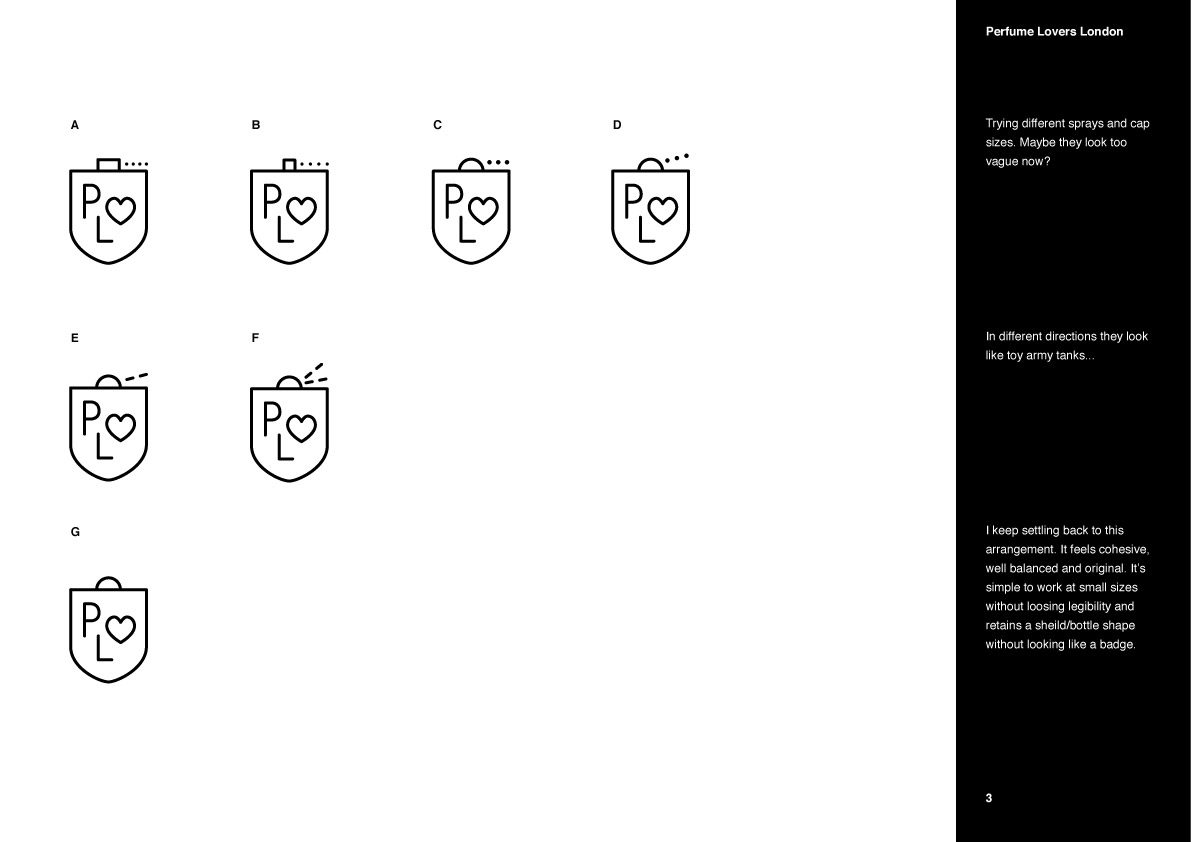Perfume Lovers London logo refinement