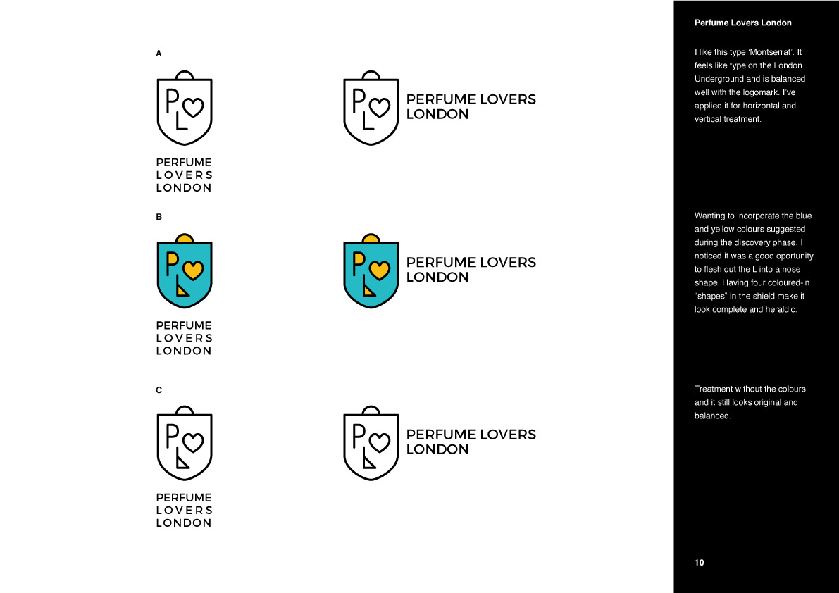 Perfume Lovers London logo refinement