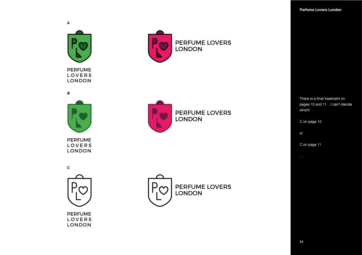 Perfume Lovers London logo refinement