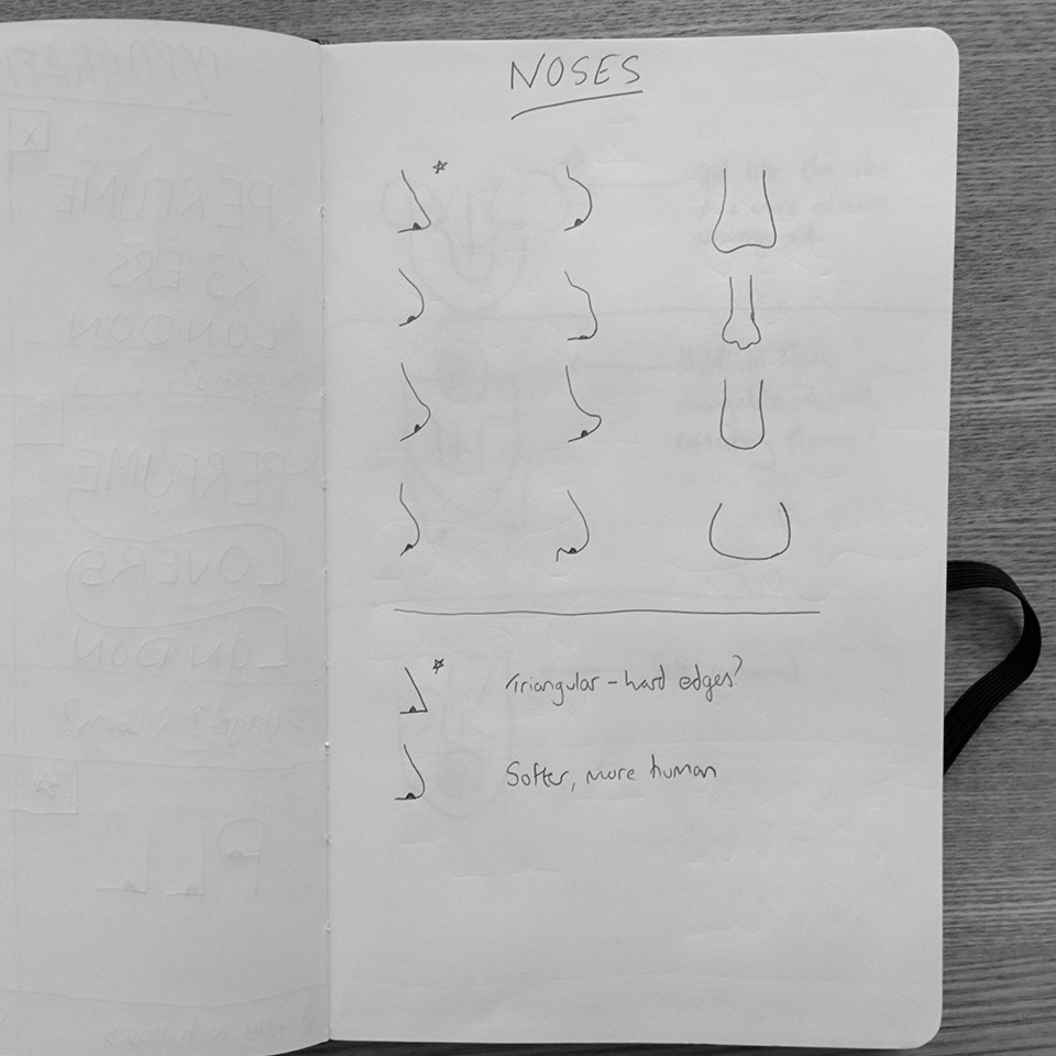 Perfume Lovers London logo sketches