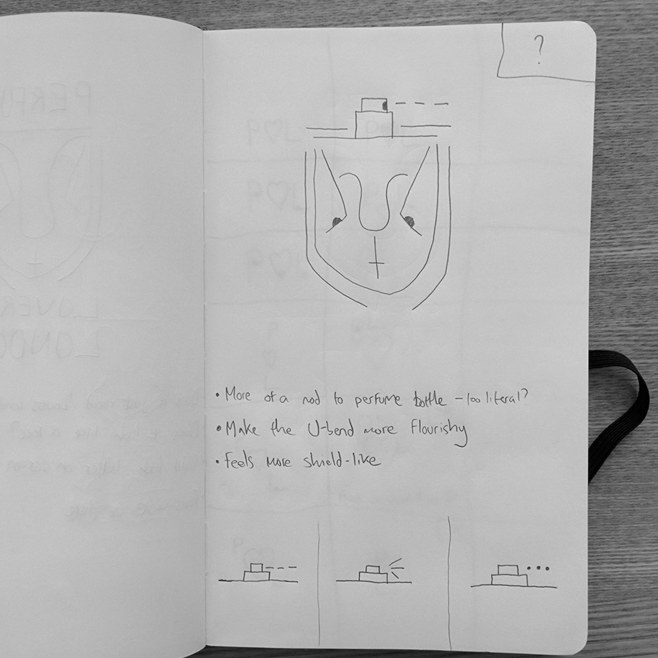 Perfume Lovers London logo sketches