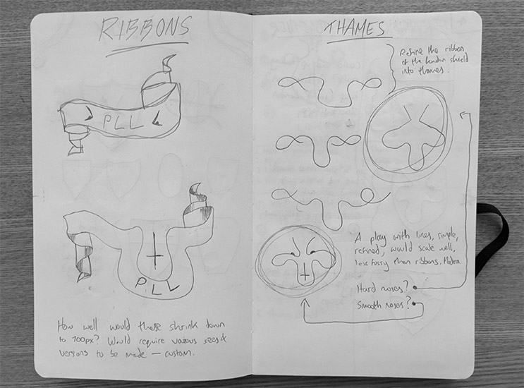 Perfume Lovers London logo sketches