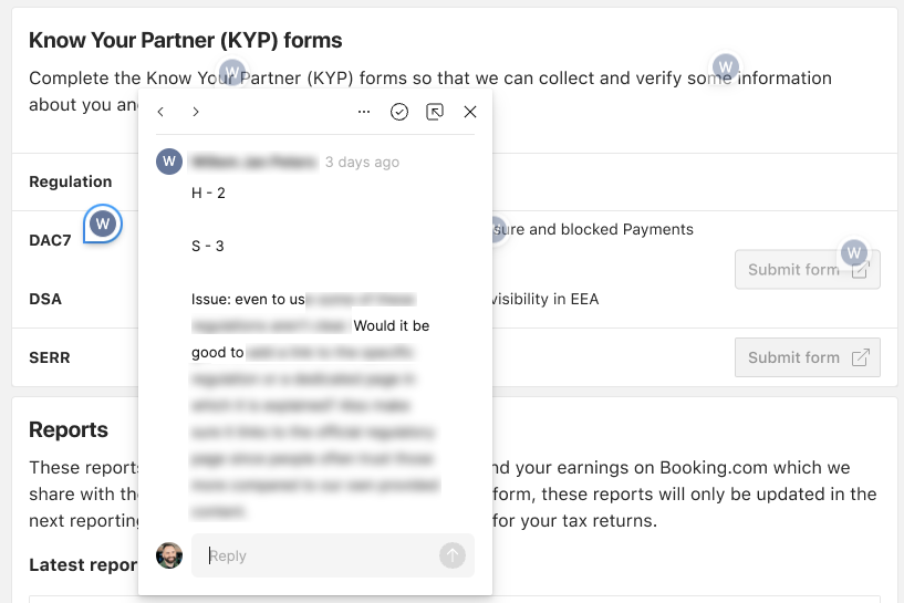 An image of Figma comment on a screen.